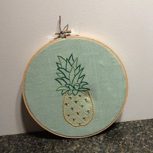 Handmade embroidered pineapple 🍍 wall art